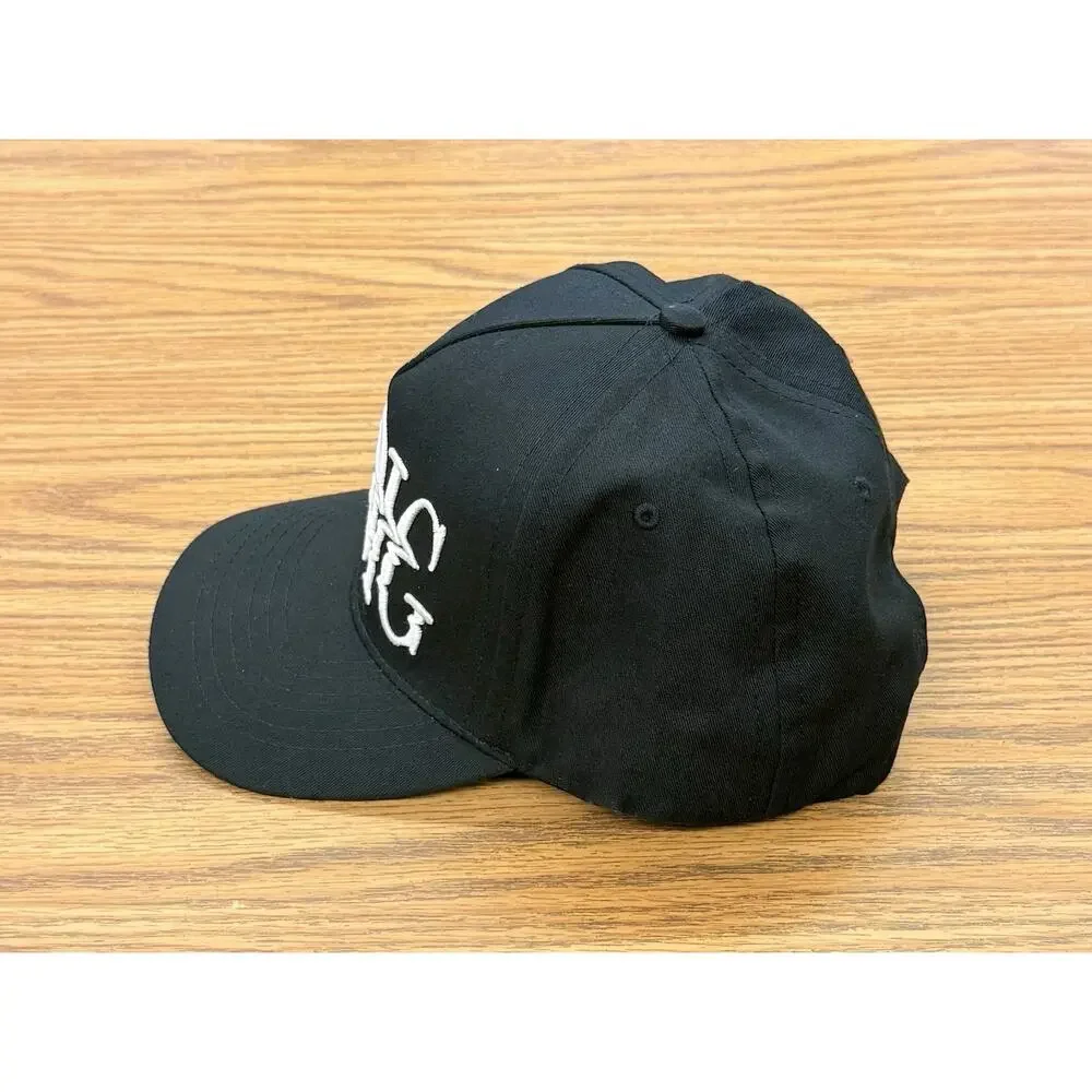 Ambig Black Snapback Hat White Logo Streetwear Cap Green Underbrim OSFM